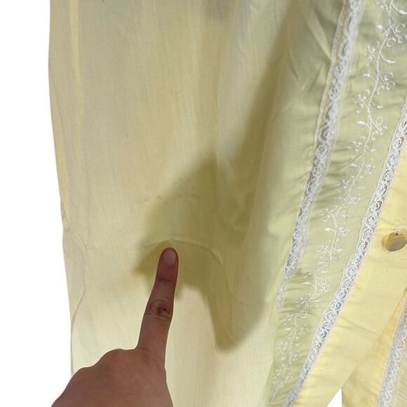 Smart Time Yellow- Day Dress POCKETS retro Vintage nightgown  casual lace collar - Picture 7 of 7